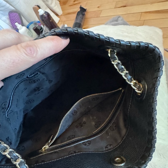 Tory Burch Black Leather convertible crossbody Chain Tote - Picture 5 of 11